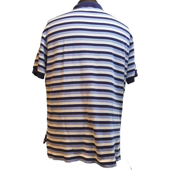 Polo Ralph Lauren Shirt Mens XL Blue Striped Short Sleeve Made In Bolivia‎ - Picture 3 of 9